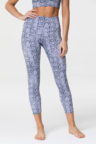 High Rise Midi Legging - Lavender Cobra