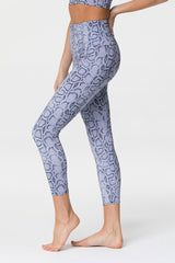 High Rise Midi Legging - Lavender Cobra