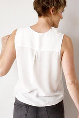 "Don't Cross Me" - Sleeveless Top (Ivory)