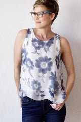 Floral Silk Blend Sleeveless Top