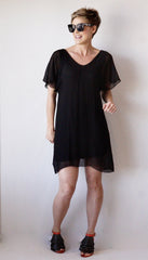 Silk Blend Dress - Black