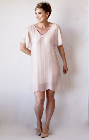 Silk Blend Dress - Pink