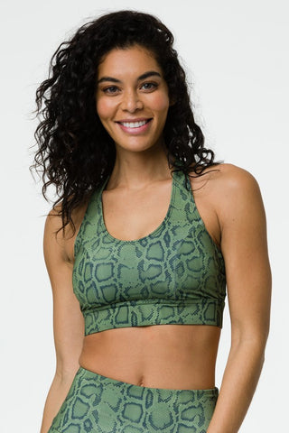 "Warrior" Sports Bra - Olive Cobra