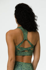 "Warrior" Sports Bra - Olive Cobra