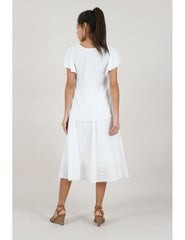 Ruffled Sleeves Top - White