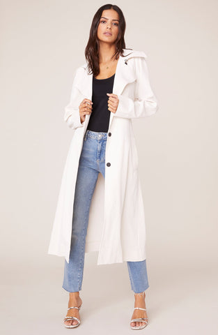 Eye Spy Water Resistant Trench Coat - Ivory