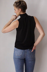 The "Kali" High Neck Tank Top - Black
