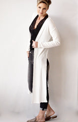 Textured Rib Duster Cardigan