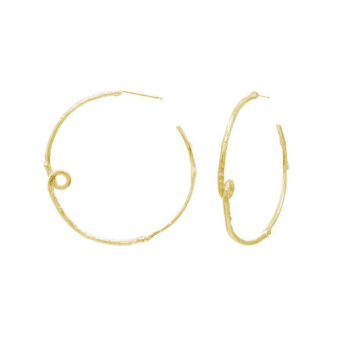 Large Branch Knot Hoops - Gold