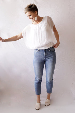 Silk Flutter Blouse - White