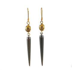 Gold Skull & Gun Metal Spike Earrings