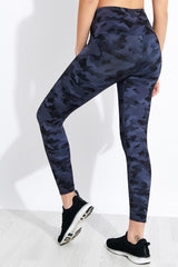 High Rise Midi Legging - Grey Camo