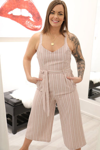 Striped Jumpsuit - Pink