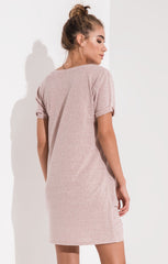 Tri Blend Side Knot Dress - Pink