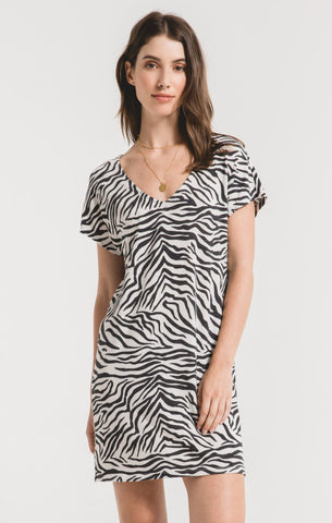 Zebra Dress - Champagne Mist