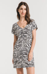 Zebra Dress - Champagne Mist