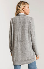 Marled Knit Cardigan - Heather Grey