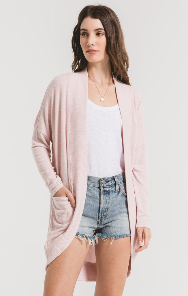 Marled Knit Cardigan - Pale Blush