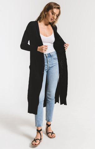 Textured Rib Duster Cardigan