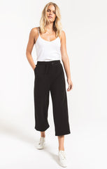 Premium Fleece Crop Pant - Black