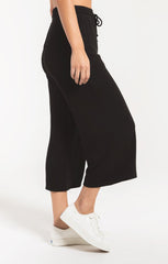 Premium Fleece Crop Pant - Black