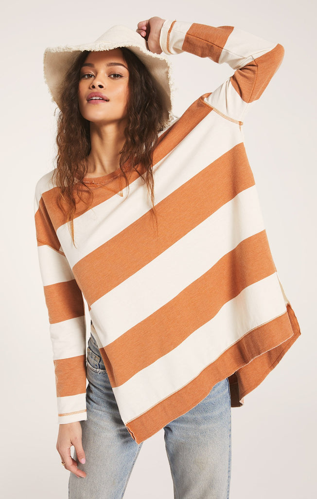 Rugby Stripe Weekender - Warm Wood