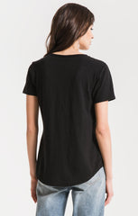 Airy Slub Pocket Tee - Black