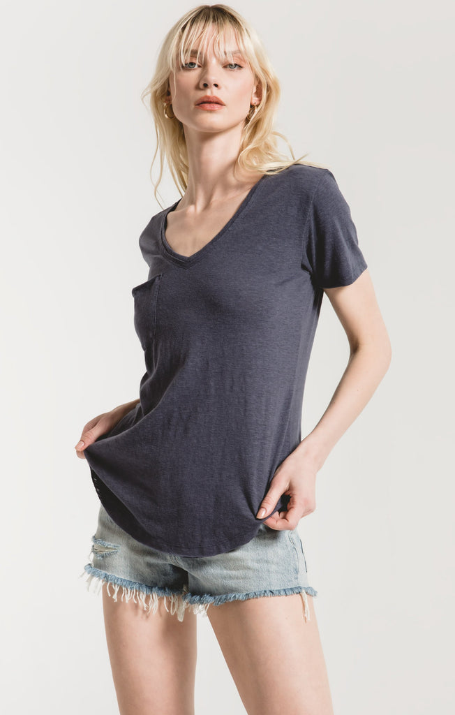 Airy Slub Pocket Tee - Ombre Blue