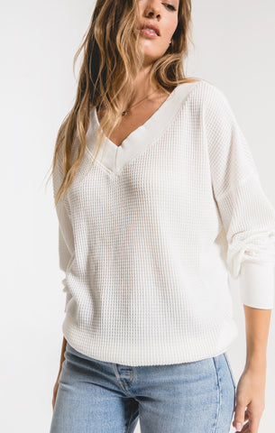 Emilia Thermal Top - White