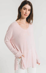 Marled Sweater Knit V-Neck Tunic