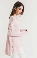 Marled Sweater Knit V-Neck Tunic