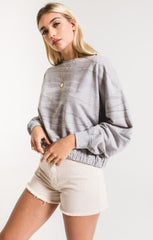 Camo Relaxed Pullover - Heather Grey