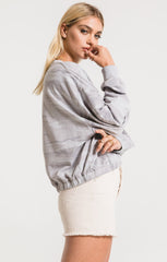 Camo Relaxed Pullover - Heather Grey