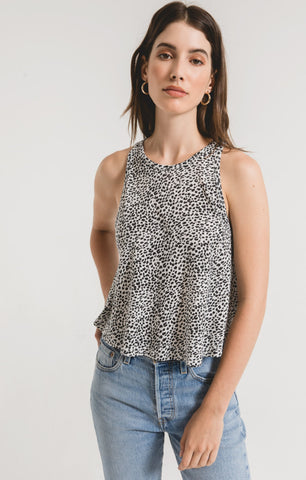 Mini Leopard Swing Tank - Off White