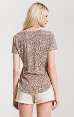 Mini Leopard V Neck Tee
