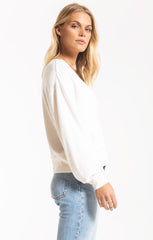 Premium Fleece V-Neck Pullover - Oatmeal