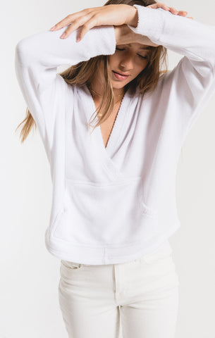 Surplice V-Neck Hoodie