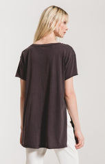 Organic Cotton Side Slit Tunic - Graphite