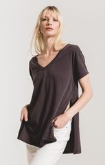 Organic Cotton Side Slit Tunic - Graphite