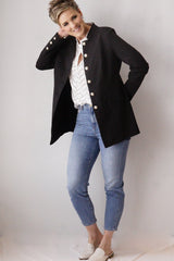 Mandarin Collar Jacket - Black