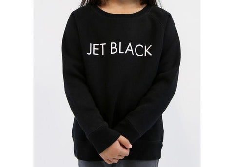 Kids "BRUNETTE" Sweatshirt - JET BLACK