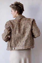 Denim Jacket - Leopard Print