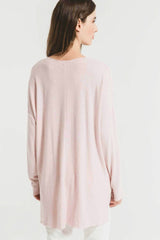 Marled Sweater Knit V-Neck Tunic