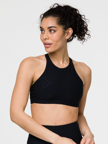 Selenite Heart Bra - Black