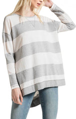 Rugby Stripe Weekender - Grey