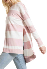Rugby Stripe Weekender - Pale Pink