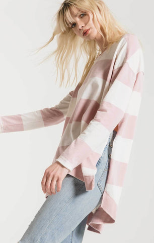 Rugby Stripe Weekender - Pale Pink
