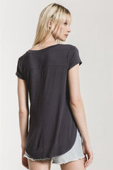 Mya V Neck Tee - Ombre Blue